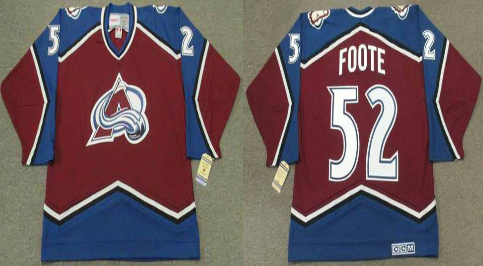 2019 Men Colorado Avalanche #52 Foote red CCM NHL jerseys->colorado avalanche->NHL Jersey